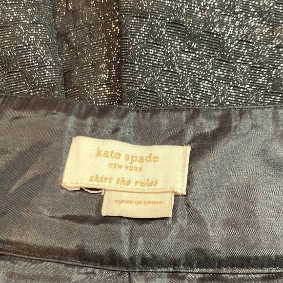 Kate Spade black shimmer jacquard skirt - Picture 2 of 6